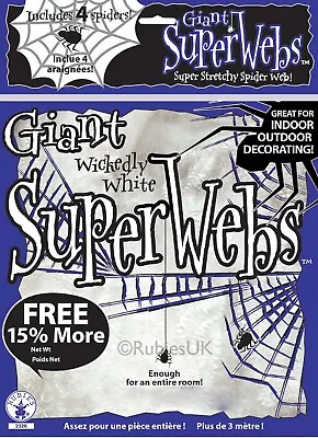 Giant SpiderWeb Cobweb Halloween Party Decoration Spiders Cob Web 13ft 4m Long • £7.99