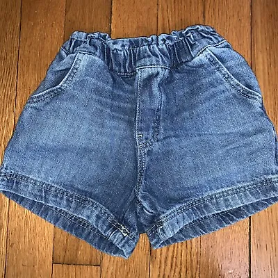 Mini Boden Girls Jean Shorts Pull On Size 3 Blue • $12.99