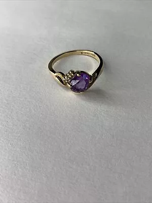 Antique 10k Solid Gold TRC-A Amethyst Stone Ring Size 7 2.5 Gram • $150