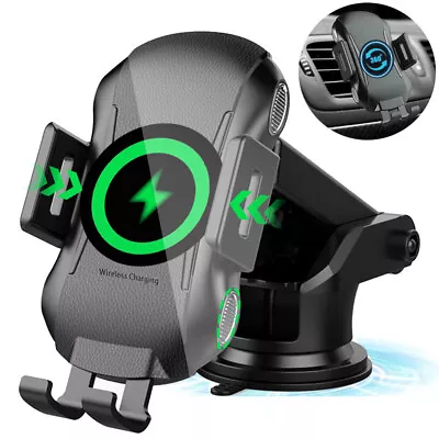 Wireless Car Charger Fast Charging Phone Holder 3 In 1 Phone Mount Auto Clamp • $14.99