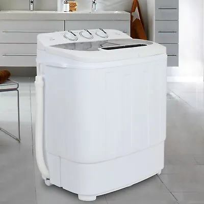 Top Load Compact Twin Tub 13lb Washing Machine Washer Spin Dryer White • $104.58