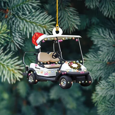 Golf Cart Santa Hat Christmas Personalized Gift Golf Cart Christmas Ornament • $19.99