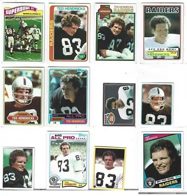 Ted Hendricks Oakland Los Angeles Raiders 12 Card 1977-1984 Lot-all Different • $5.25