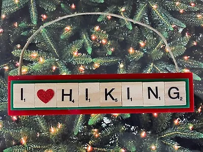 I Love Hiking Scrabble Tiles Christmas Ornament Handmade Video Games • $8.68