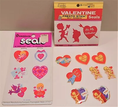 Vintage Valentine Dennison & Eureka Gummed Seals Stickers • $12.95