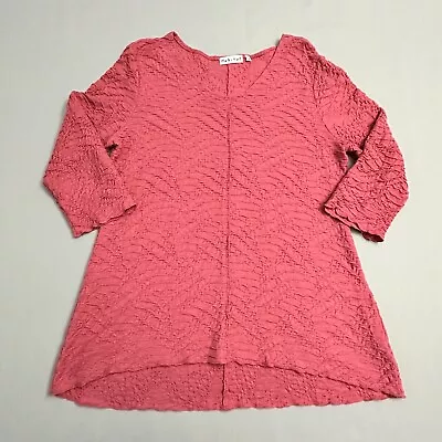 Habitat Clothes To Live In Top Women Medium M Pink Front Seam Pocket Gauze Shirt • $19.97