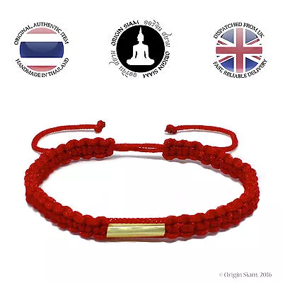 Authentic Blessed Thai Buddhist Wristband Handmade Karma Bracelet Lucky Red Sai • £8.95