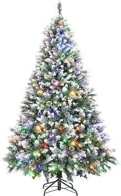 7.5ft Pre-Lit Christmas Tree Artificial Christmas Tree 435 Warm Light Decoration • $109.99