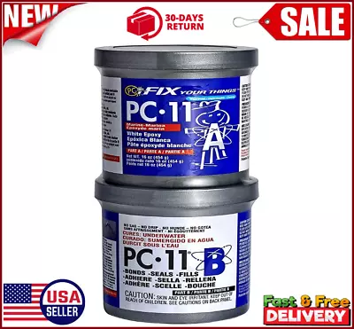 NEW PC-11 Epoxy Adhesive Paste Two-Part Marine Grade 1lb In Two Cans Off White • $26.59