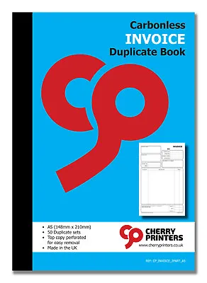 Cherry NCR Invoice Duplicate Book A4 (210mm X 297mm) 50 Sets • £9.79