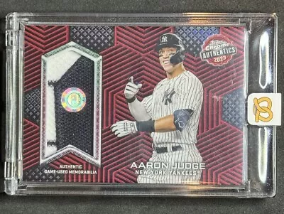 Aaron Judge 2023 Topps Chrome Authentics Game Used Jersey Patch Card Red /5 • $225