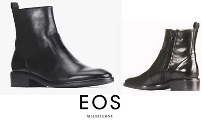 Eos Shoes Seline Leather Low Heel Zip Up Ankle Boots EOS Footwear Seline Boots • $199