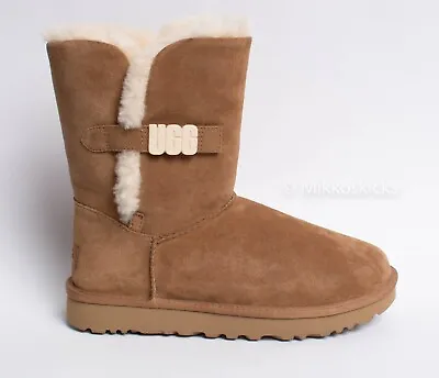 US Size 9 - UGG Women's BAILEY B2S Shearling Suede Leather In Chestnut • $99