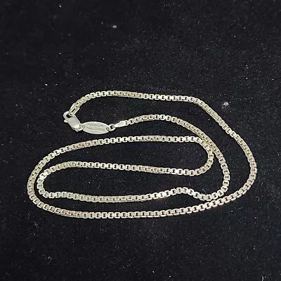 Vintage Signed Paolo Romeo Italy 925 Sterling Silver 20  Box Chain Necklace • $51.88