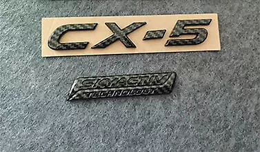 Carbon Fiber CX-5 SKYACTIV TECHNOLOGY Emblem Rear Trunk Badge Sticker For 17-21 • $31.34