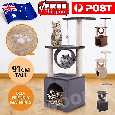 91CM Cat Tree Scratching Post Pole Tower Condo Kitty Activity Center Bed Stand • $39.95