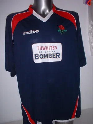Lancashire Cricket Shirt Jersey Adult XXL Top England Vintage Bomber Thwaites • £32.99
