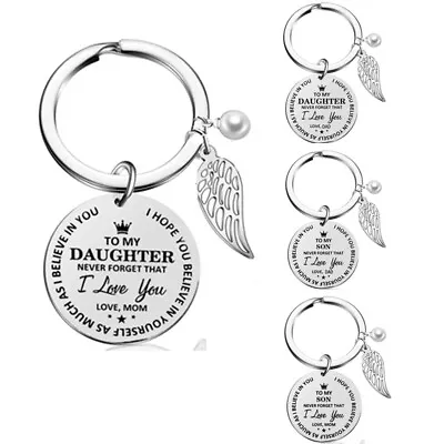 Stainless Steel To My Mom Keychain To Son Key-chain Key-ring Mothers Day Gift • £2.39