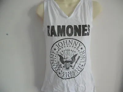 *new* Amplified The Ramones White 100% Cotton Halter Neck Open Back S 8 Punk • £9.79