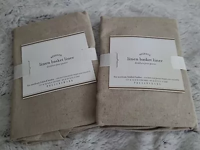 BRAND NEW! Set Of TWO Pottery Barn Linen Basket Liners For Medium Lidded Baskets • $10