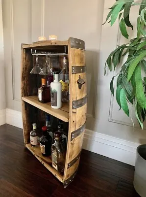 Barrel Bar - Oak Whisky Barrel - Home Bar - Drinks Cabinet - Half Barrel • £195