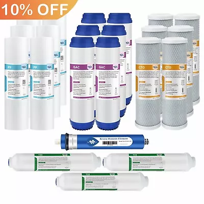 5 Stage 50/75/100/150GPD RO Membrane Reverse Osmosis Water Filter 1/2/3 Year Set • $28.79