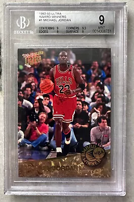 1992-93 Ultra Michael Jordan Award Winners #1 Bgs 9 • $150.23