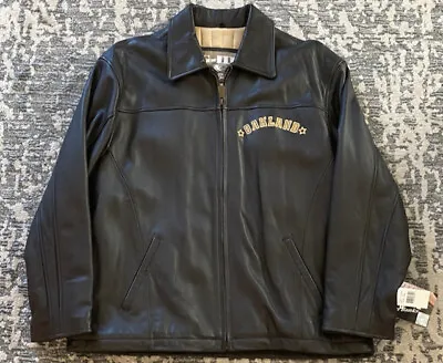 Vintage Oakland Raiders 100% Leather Jacket G-III Carl Banks Size XL • $249.95