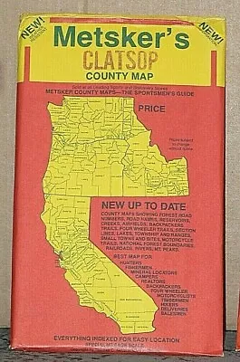 Late 1980's Metsker's Map Of Clatsop County Oregon • $6.99