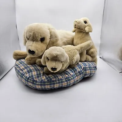 E&J Classic Realistic Golden Retriever Family Dog Mom & Pups On Bed Plush  • $46.80