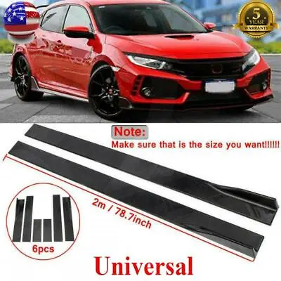 78.7  Glossy Black Universal Side Skirts Rocker Panel Lip Extension Splitter US • $39.99