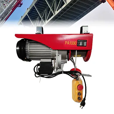 1800W 2200LBS Electric Wire Cable Hoist Winch Crane Lift Overhead Remote Control • $217.56