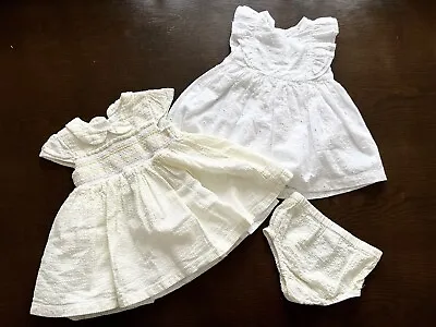 2x Matalan Dresses - Lemon Yellow & White. Aged 0-3 Months. • £4