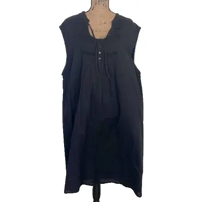 Redoute Creation Tunic Midi Dress Plus Size 26W Embroidered Cotton Women’s Black • $22.40
