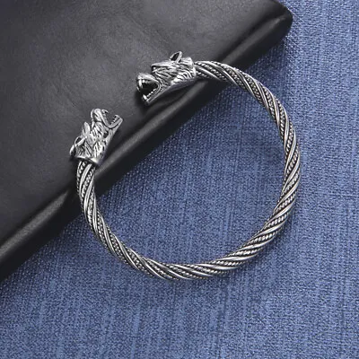 $7.99 • Buy Viking Animal Cuff Bangles Punk Stainless Steel Bracelet Nordic Vintage Jewelry