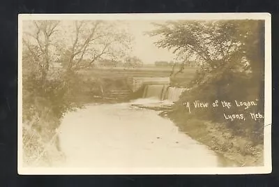 Rppc Lyons Nebraska The Logan River Scene Vintage Real Photo Postcard • £19.27