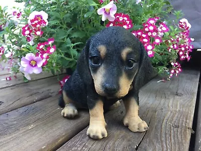 Dachshund Dog Black Figurine Resin Statue Lawn Yard Garden Ornament Puppy New • $40