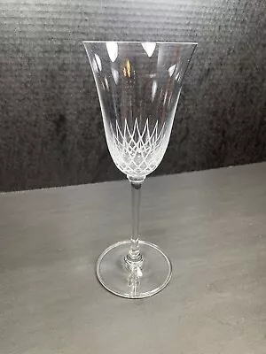 Wedgwood Vera Wang Crystal Stem Goblet Infinity 9-1/4  Single Wine Glass Etched • $12