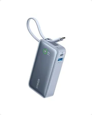 Anker Nano Power Bank Built-in USB-C Cable 10000mAh Portable Charger PD 30W-Blue • $44.99