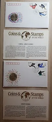 China First Day Cover: Asian Games Beijing 1990; Pair Of Coin Covers • £14.99