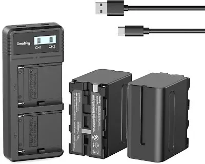 SmallRig NP-F970 Replacement Batteries (2 Pack) + Fast Charger USB Dual Charger • $142.82