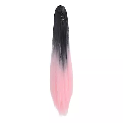 Wig Ponytail Fluffy Increase Hairs Volume Long Straight Gradient Coloured Fake • $11.65