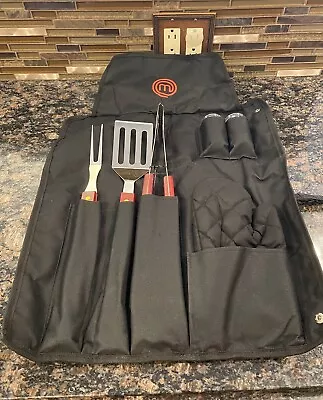 MasterChef 7 Piece Grill Tools Set Apron Mitt BBQ Tongs Spatula Fork Shakers NEW • $22.99