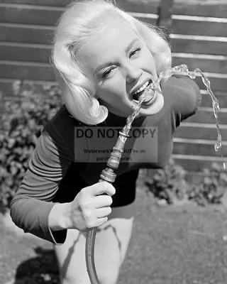 Mamie Van Doren Drinking From A Garden Hose - 8x10 Publicity Photo (rt333) • $8.87