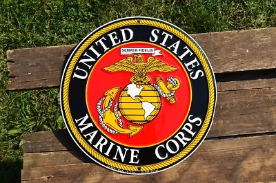 United States Marine Corps Emblem Tin Metal Sign - USMC - Semper Fidelis Marines • $29.97