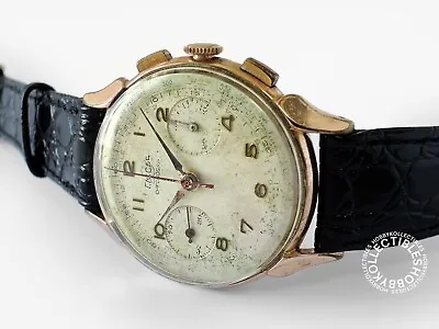 Swiss Vintage Enicar Gold Plated Square Button Chronograph Venus 188 Wrist Watch • $719.99