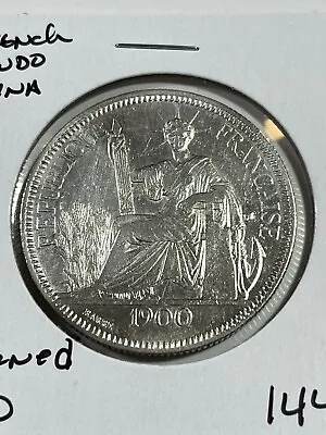 1900 French Indo-China Piastre Large Silver Coin Cleaned • $144