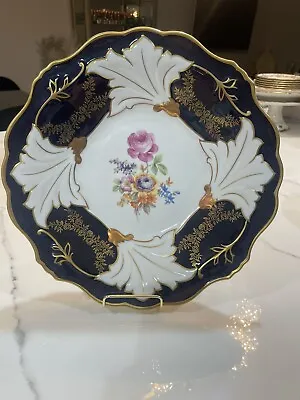 Antique Vintage Weimar Porcelain 12 .5”  JUTTA  Echt Weimar Kobalt Big Plate • $255