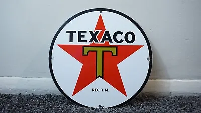 Vintage Texaco Porcelain Sign Rare Gas Oil Service Station Pump Ad Red Star Rare • $20.50