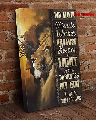 Jesus And Lion Way Maker Miracle Worker Promise Keeper Light In The Darkness... • $14.50